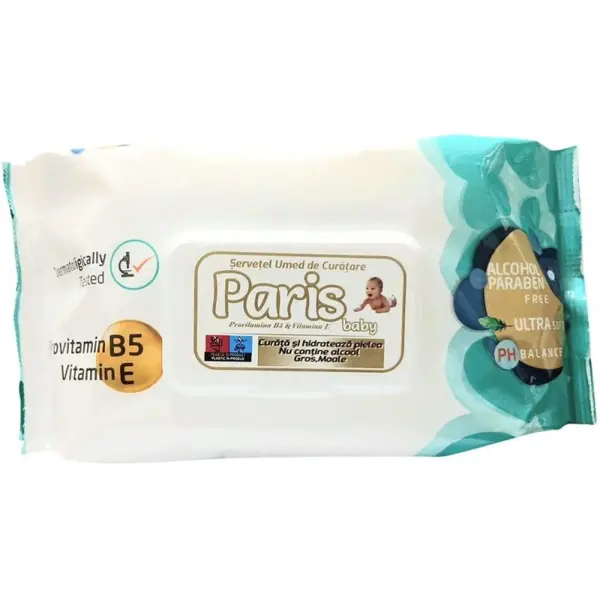 Servetele Umede pentru Bebelusi Paris Baby, 120 Bucati