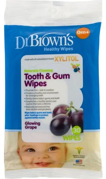 Șervețele umede pentru dinti si gingii Dr. Brown's, 30 buc.