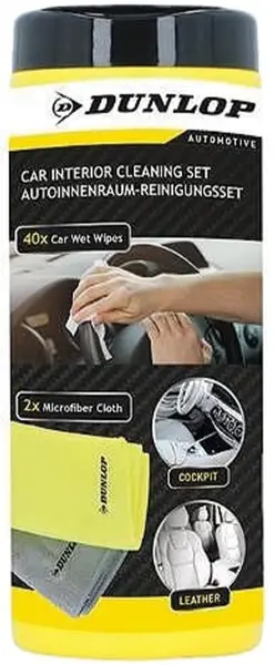 Șervețele umede pentru interiorul mașinii Dunlop - 40 buc