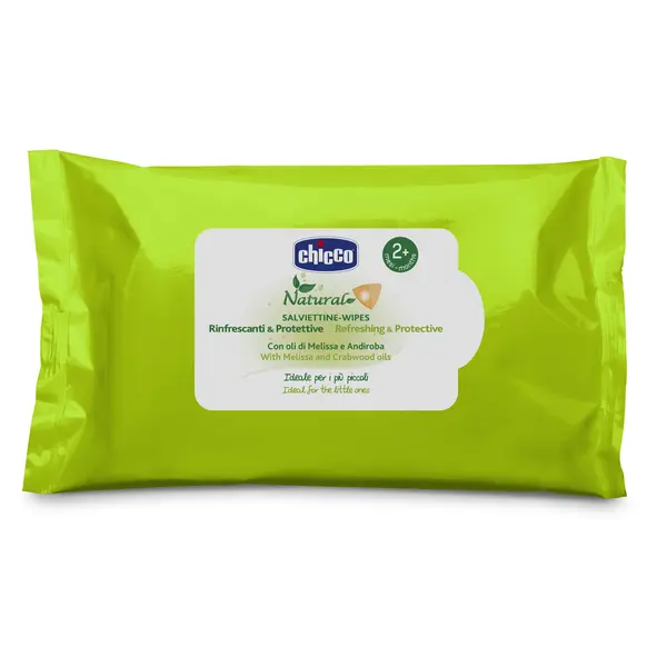 Servetele umede revigorante si protectoare Chicco, ulei de melissa si andiroba, 20buc, 2luni+