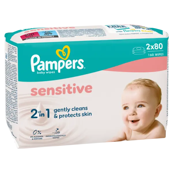 Servetele umede Sensitive, 320 bucati, Pampers