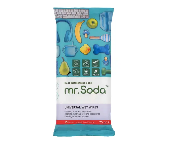 Servetele umede universale cu bicarbonat de sodiu 25 bucati Mr.Soda