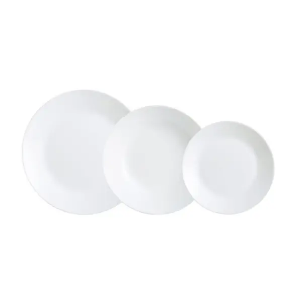 Serviciu de Masa 18 Piese, Zelie White, Sticla Opal, Alb
