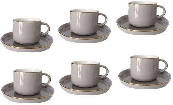 Serviciu porțelan Morello - Modern Gray, 12 părți, 200 ml