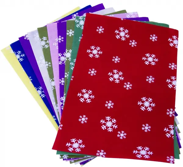 Set 10 coli cu fulgi de nea pentru activitati crafts,fetru,A4,1mm