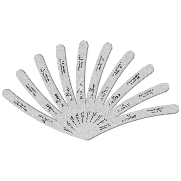 Set 10 pile unghii Banana granulatia 180/240 - SensoPRO Milano