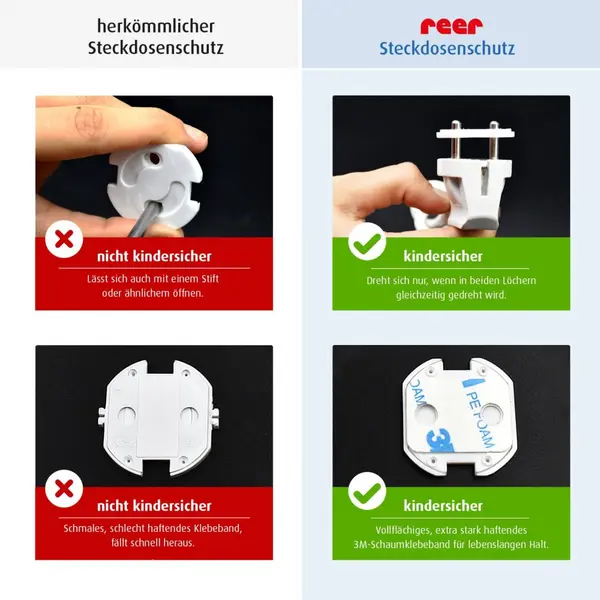 Set 10 protectii pentru priza Reer Transparente 32059