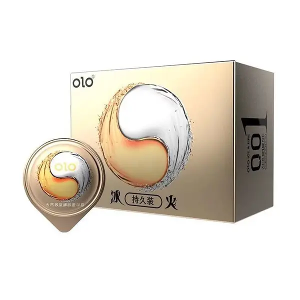 Set 10x Prezervative, OLO, Gold Zero One, Latex, cu Acid Hialuronic, Efect de Intarziere, Ultra-Thin, Ultra Subtiri, 0.01mm