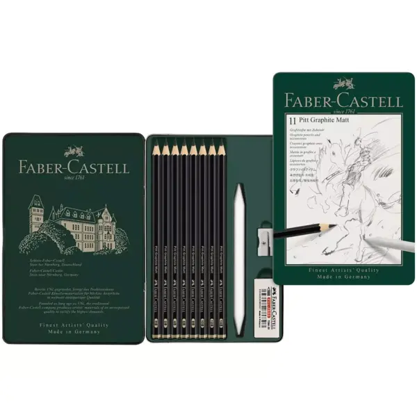 Set 11 buc creion grafit mat pitt Faber-Castell Set 11 buc creion grafit mat pitt Faber-Castell