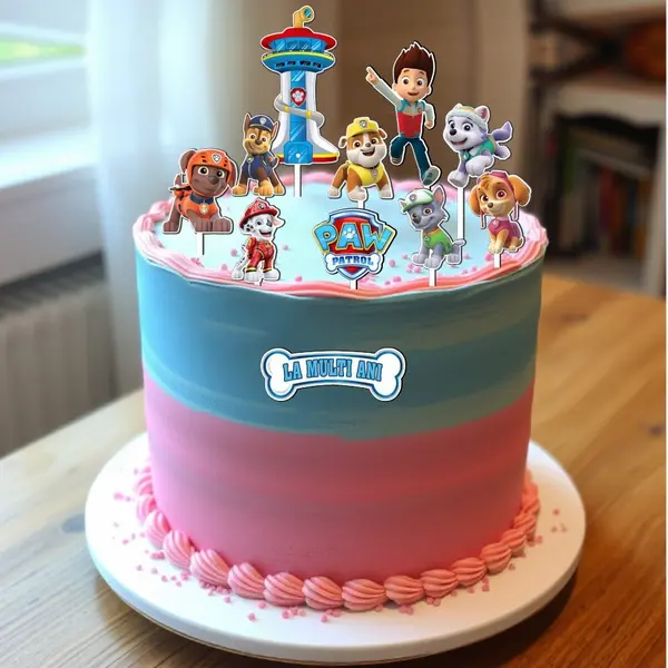 Set 11 toppere tort Patrula Catelusilor (Paw Patrol), rezistente si reutilizabile