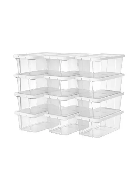 Set 12 cutii de depozitare pentru pantofi, Songmics, LSP12WT, Transparent