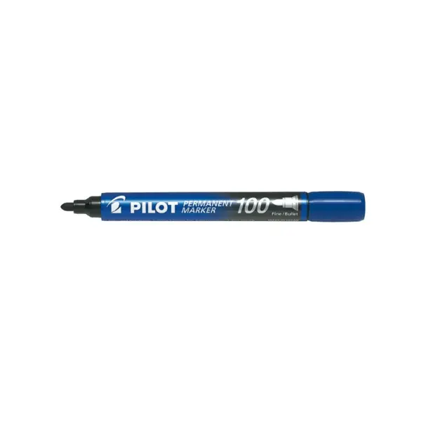 Set 12 markere permanente Pilot P100 diverse culori 2-4.5 mm varf rotund Set 12 markere permanente Pilot P100 diverse culori 2-4.5 mm varf rotund albastru
