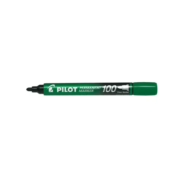 Set 12 markere permanente Pilot P100 diverse culori 2-4.5 mm varf rotund Set 12 markere permanente Pilot P100 diverse culori 2-4.5 mm varf rotund verde