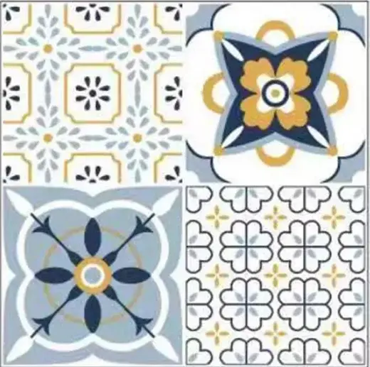 Set 12 placi autocolante din vinil, 30x30 cm, rezistente la apa, model floral multicolor
