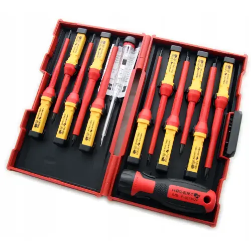 Set 12 surubelnite electrice VDE 1000V cu maner interschimbabil in cutie transport