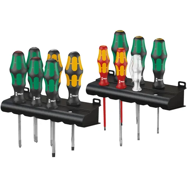 Set 12 surubelnite universale Wera Kraftform XXL, maner ergonomic, varf Lasertip, suport perete inclus, 5051010001