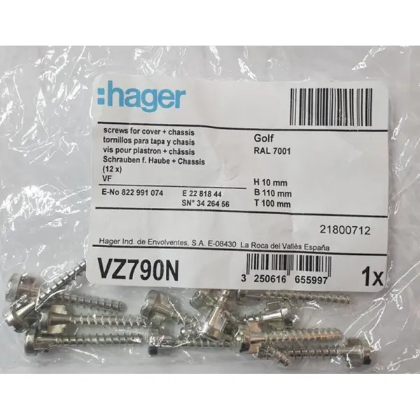 Set 12 suruburi pentru Golf VF Hager VZ790N