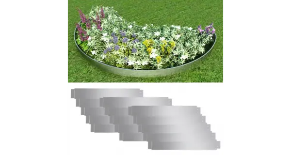 Set 15 separatoare flexibile pentru gazon, otel galvanizat, 100 x 15cm