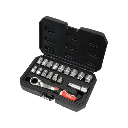 Set 17 capete cheie/maner Yato YT-38653, Otel, 1/2inch/3/8inch