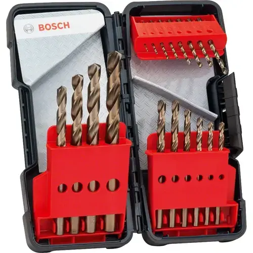 Set 18 burghie cu geanta Bosch, Otel/Pastic, 1-10 mm