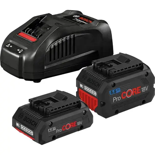 Set 2 acumulatori Li-Ion Bosch 2xGBA18V 18V, 1x4Ah, 1x5.5Ah + Incarcator GAL1880CV rapid de 8Ah