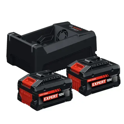 Set 2 acumulatori si incarcator Bosch Professional EXPERT 1600A0373P, 2 x acumulatori EXBA18V-55 (5.5Ah), incarcator GAL12V/18V - 80