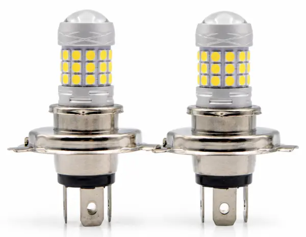 Set 2 becuri auto H4 cu 42 LED SMD 120W 6000k 12/80V doua faze lupa