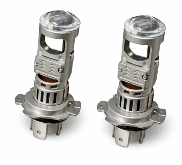 Set 2 becuri auto H4 putere 200W cu lupa de 23000LM Alb Rece 6500K