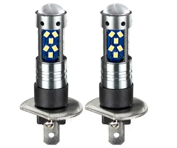 Set 2 Becuri Auto LED H1 cu Lupa BZRSH 60W 27 SMD 12V 6000K