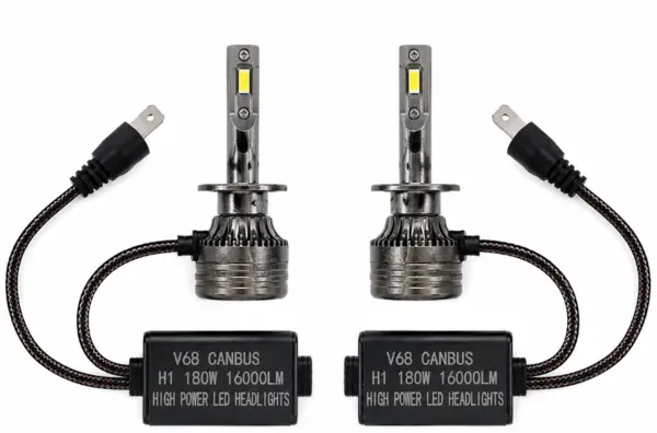 Set 2 Becuri LED H1 V68 180W 16000LM Canbus 6000K 12V Alb Rece