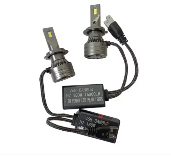 Set 2 Becuri LED H7 Auto BZRSH Ultra Puternice 16000LM, 180W, Canbus Integrat pentru Vizibilitate Maxima pe Timp de Noapte
