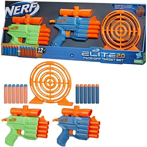 Set 2 blastere Nerf Elite 2.0 - Face Off Target Set, 12 proiectile