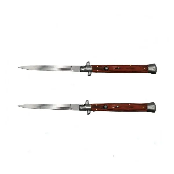Set 2 Bricege automate, Italian Blade, Stiletto, DEPOX , otel inoxidabil, 33 cm, husa inclusa, maro