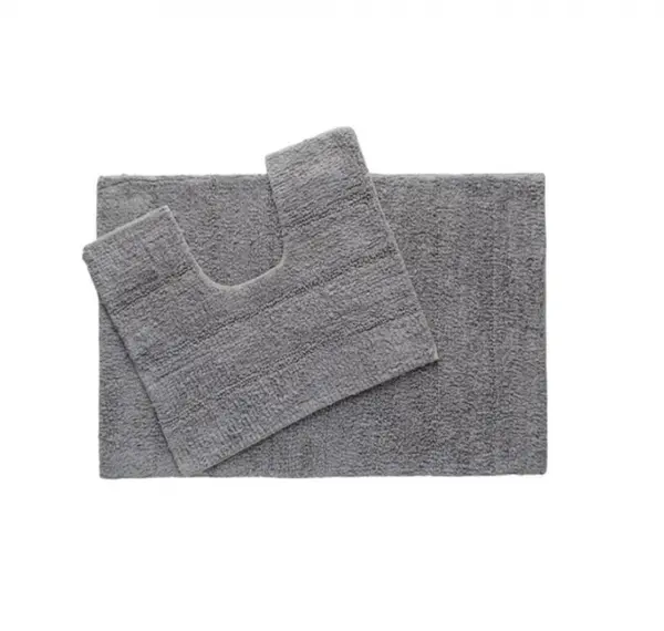 Set 2 Buc, Covorase de Baie, Bumbac, Gri