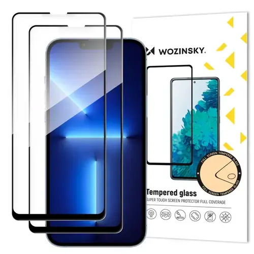 Set 2 bucati folie de protectie Wozinsky Tempered Glass pentru iPhone 13 Pro Max (Negru/Transparent)