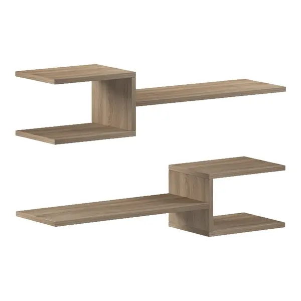 Set 2 bucati Raft de perete, Sumpa, Stejar, 20x65x18 cm