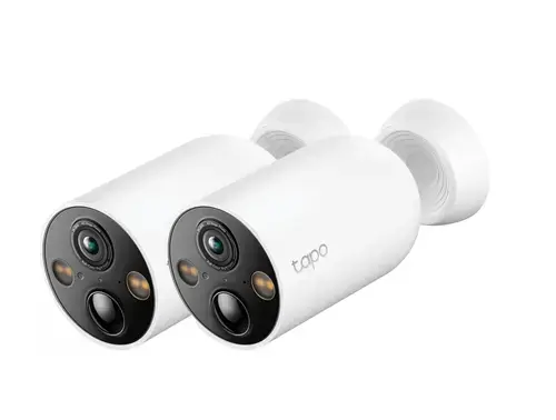 Set 2 camere de supraveghere wireless IP WiFi TP-Link Starlight TAPO C425, 4 MP, IR 15 m, microfon si difuzor, slot card, control prin aplicatie, 10000 mAh, detectie smart, baza magnetica