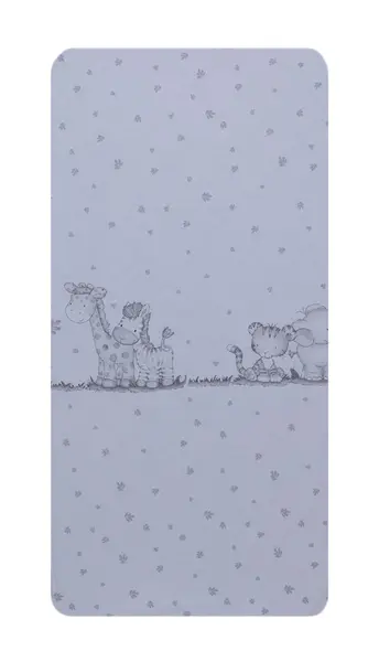 Set 2 cearceafuri din bumbac pentru saltea 120x60 cm Beberoyal Safari Friends alb