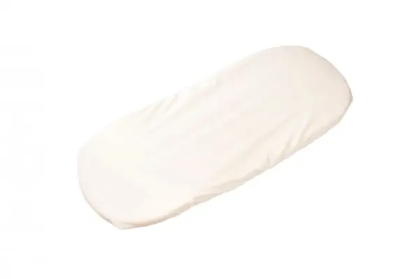 Set 2 cearsafuri cosulet si landou 72x30 cm din bumbac crem alb + protectie impermeabila
