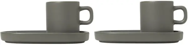 Set 2 cești pentru espresso Blomus - Pilar, 50 ml, gri