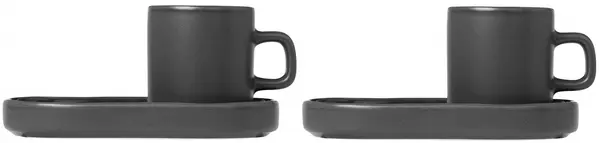 Set 2 cești pentru espresso Blomus - Pilar, 50 ml, gri-verde