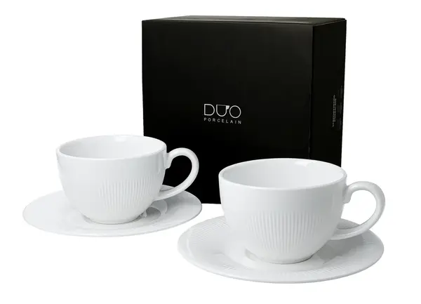 Set 2 Cesti si Farfurii Portelan 240ml RAPHAEL