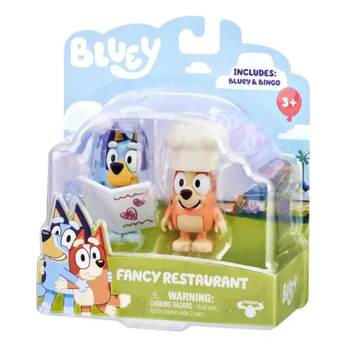 Set 2 figurine Bluey - Bluey & Bingo, Fancy Restaurant