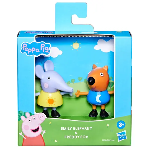 Set 2 figurine Peppa Pig, Emily Elephant si Freddy Fox, F7653