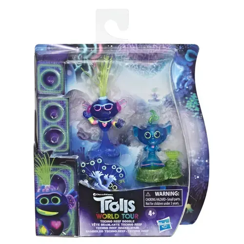 Set 2 figurine Trolls World Tour - Techno Reef Bobble
