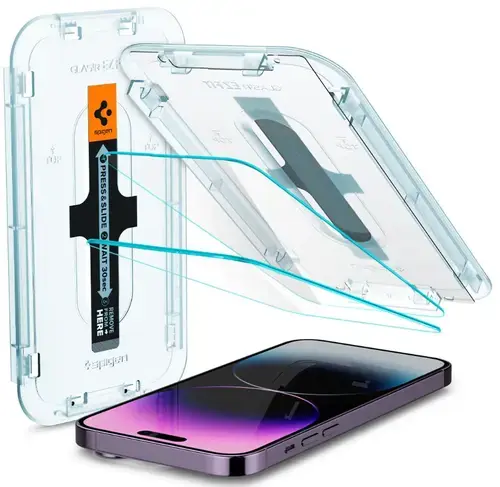 Set 2 Folii Sticla Spigen EZ FIT AGL05202 pentru Apple iPhone 14 Pro Max (Transparent)