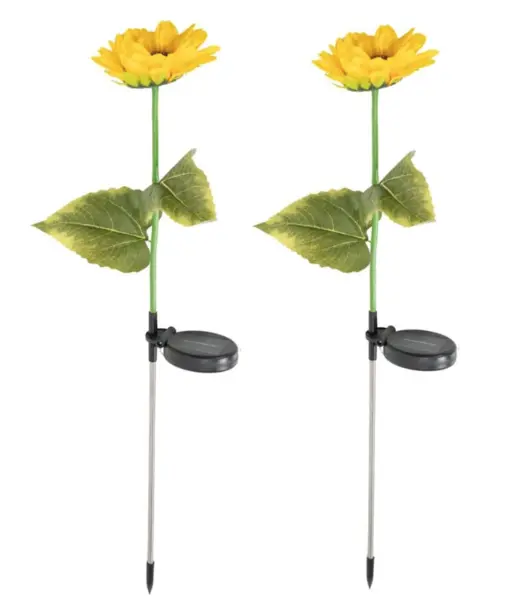 Set 2 lampi solare decorative de gradina model Floarea Soarelui