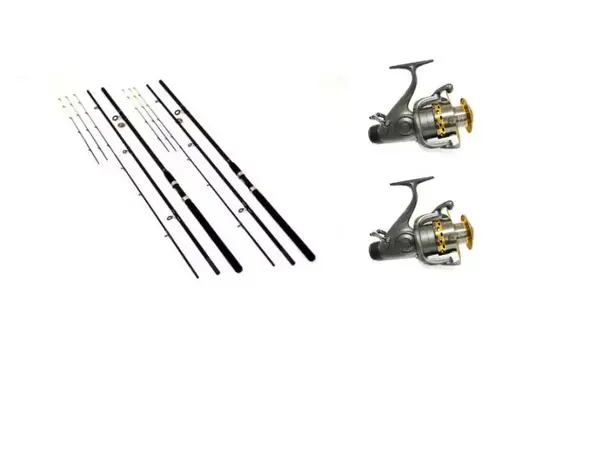 Set 2 lansete Accesorii pescuit > Nada si momeli prokarpfishing putere aruncare 120-180g din 3 segmente si 2 mulinete kt6000 cu 10 rulmnti