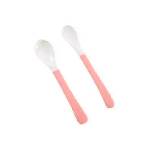 Set 2 lingurite cu varf moale, Lorelli, 6 luni+, Pink