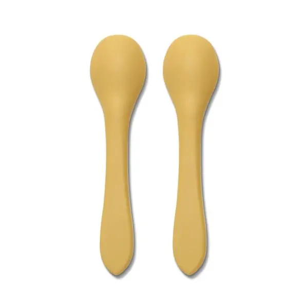 Set 2 lingurite din silicon natural Yellow